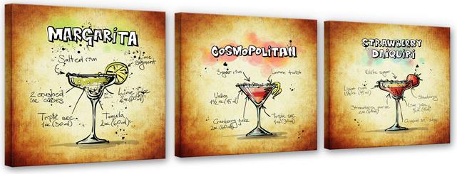 Produktbild Trenddeko Cocktails Set 01 (3-teilig) (40 x 40 cm)