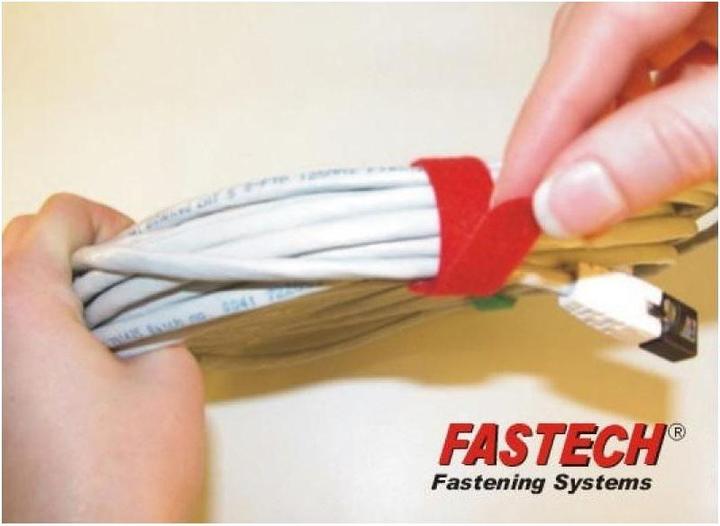 Actual product image Fastech ETK-7-2 Strap, red, 7x200mm (Velcro cable ties, 200 mm, 10 pcs.)
