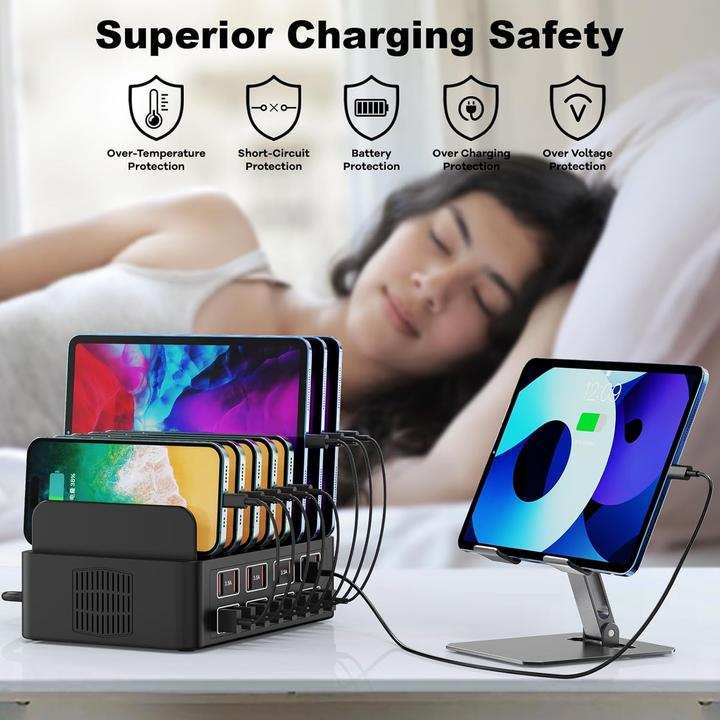 Produktbild PhoneLook USB-Ladegerät 150W/35A mit 16 Ports Schnelles Multi-Geräte-Ladegerät für iPad, Tablets und Smartphon (150 W, 16 Ports)