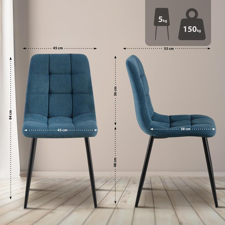 Actual product image CLP 4er Set Esszimmerstuhl Tilde gepolstert mit Rückenlehne bis 150 kg belastbar