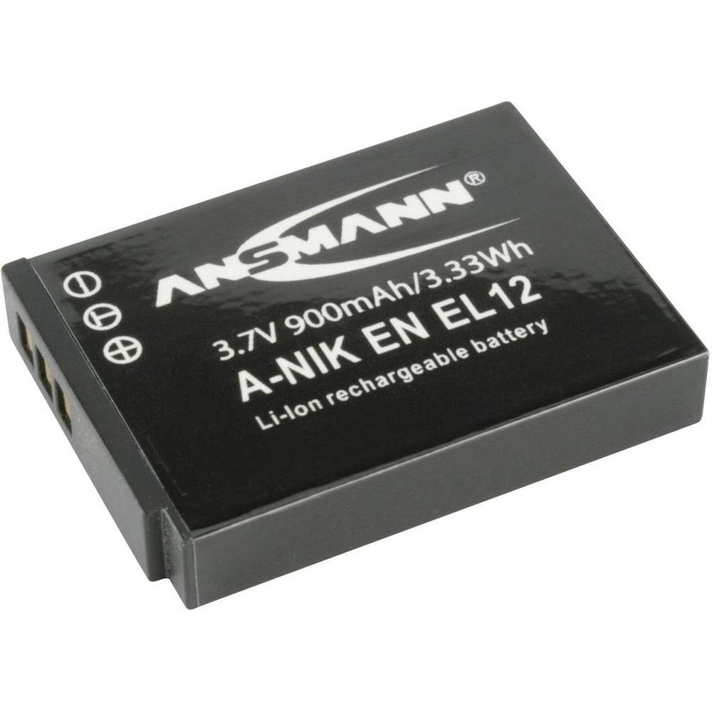 Ansmann Nikon EN-EL12 Akku (Akku), Kamera Stromversorgung, Schwarz