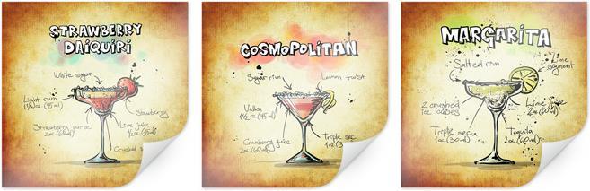 Produktbild Trenddeko Cocktails Set 01 (3-teilig) (50 x 50 cm)