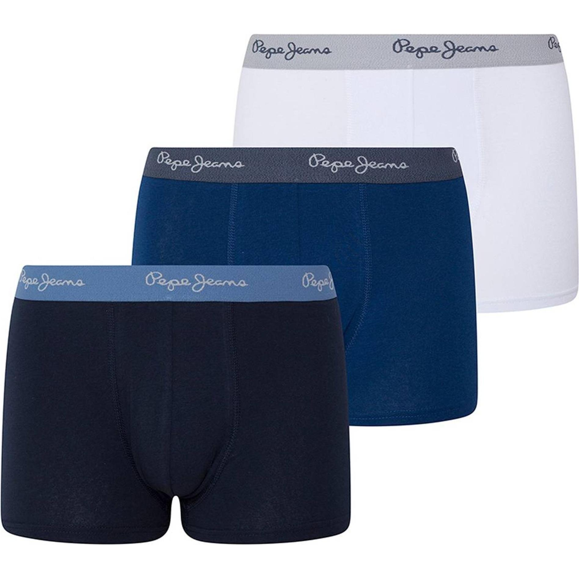 Pepe Jeans, Herren, Unterhosen, Boxershort Casual Stretch ZARED 3PK - 14801, Blau, (M, 3er Pack)