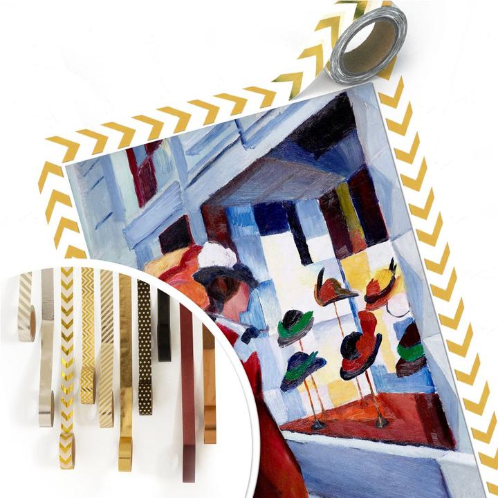 Image du produit Trenddeko Macke - Femme avec une ombrelle devant un magasin de chapeaux (70 x 100 cm)