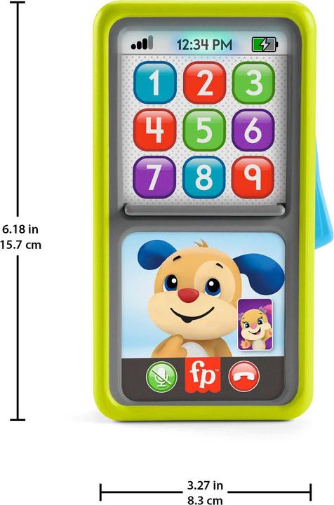 Actual product image Fisher-Price FP 2-in-1 Slide to Learn Smartphone Nordics (Norwegian, Finnish)
