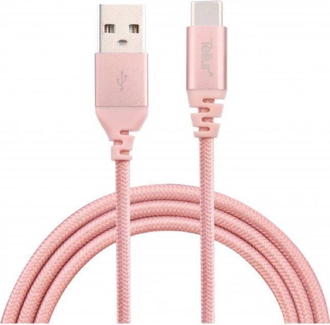 Produktbild Tellur Data cable, USB to Type-C, made with Kevlar, 3A, 1m rose gold (1 m, USB 2.0)