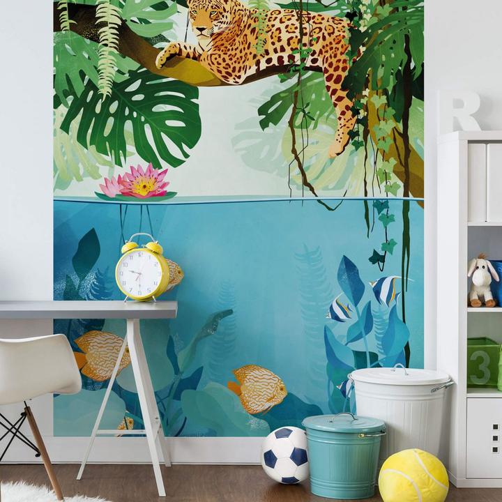 Produktbild Trenddeko Goed Blauw - Tiger im Dschungel (192 x 260 cm)