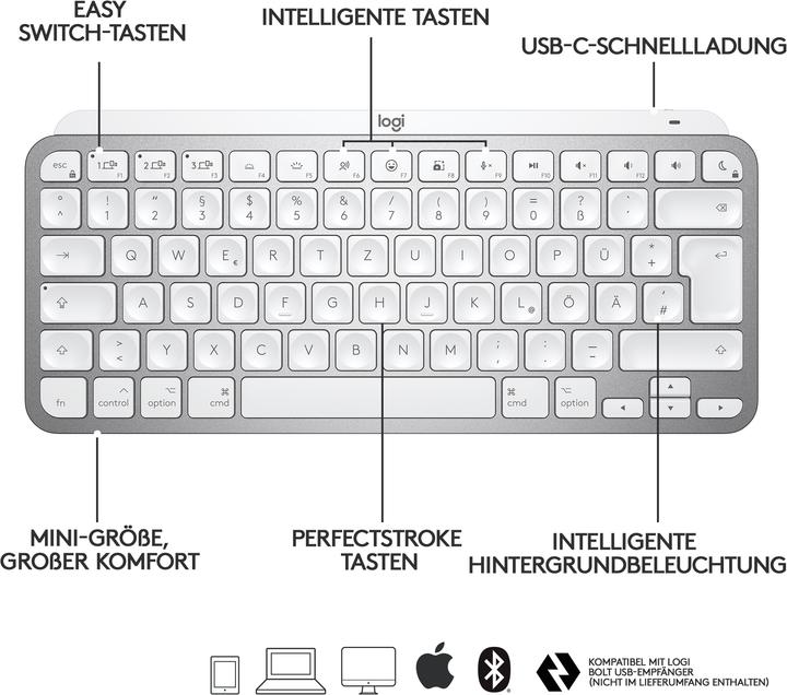 Produktbild Logitech Mx Keys Mini for Mac (DE, Kabellos)