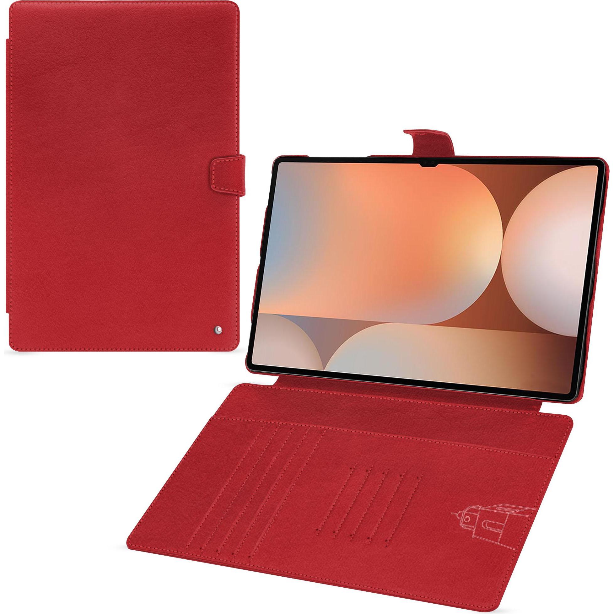 Noreve Lederschutzhülle für Samsung Galaxy Tab S10 Ultra (Galaxy Tab S10 Ultra), Tablet Hülle, Rot