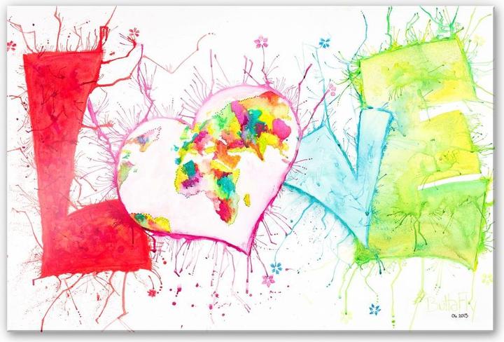 Image du produit Trenddeko Buttafly - Love (60 x 40 cm)