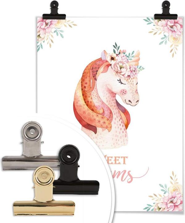 Image du produit Trenddeko Kvilis - Sweet Dreams - Licorne avec couronne de fleurs (24 x 30 cm)