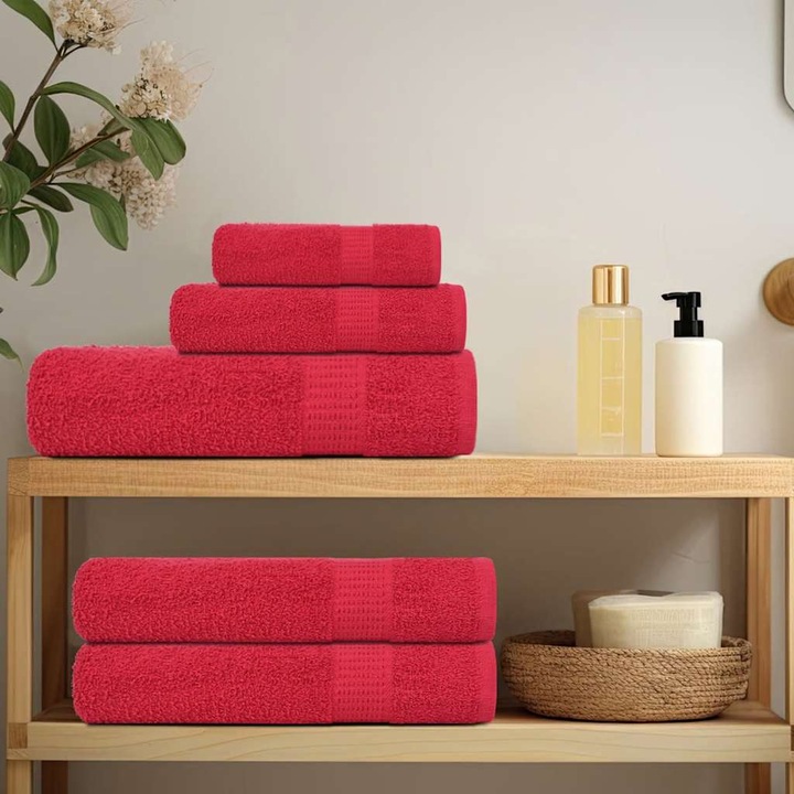 Immagine prodotto VidaXL Asciugamani per sauna 4 pz. Rosso 80x200 cm 360 g/m² asciugamano 100% cotone