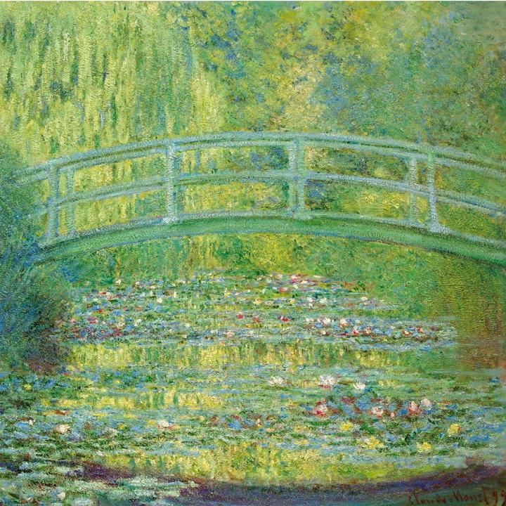 Actual product image Trenddeko Monet - Water lily pond and Japanese bridge (240 x 260 cm)
