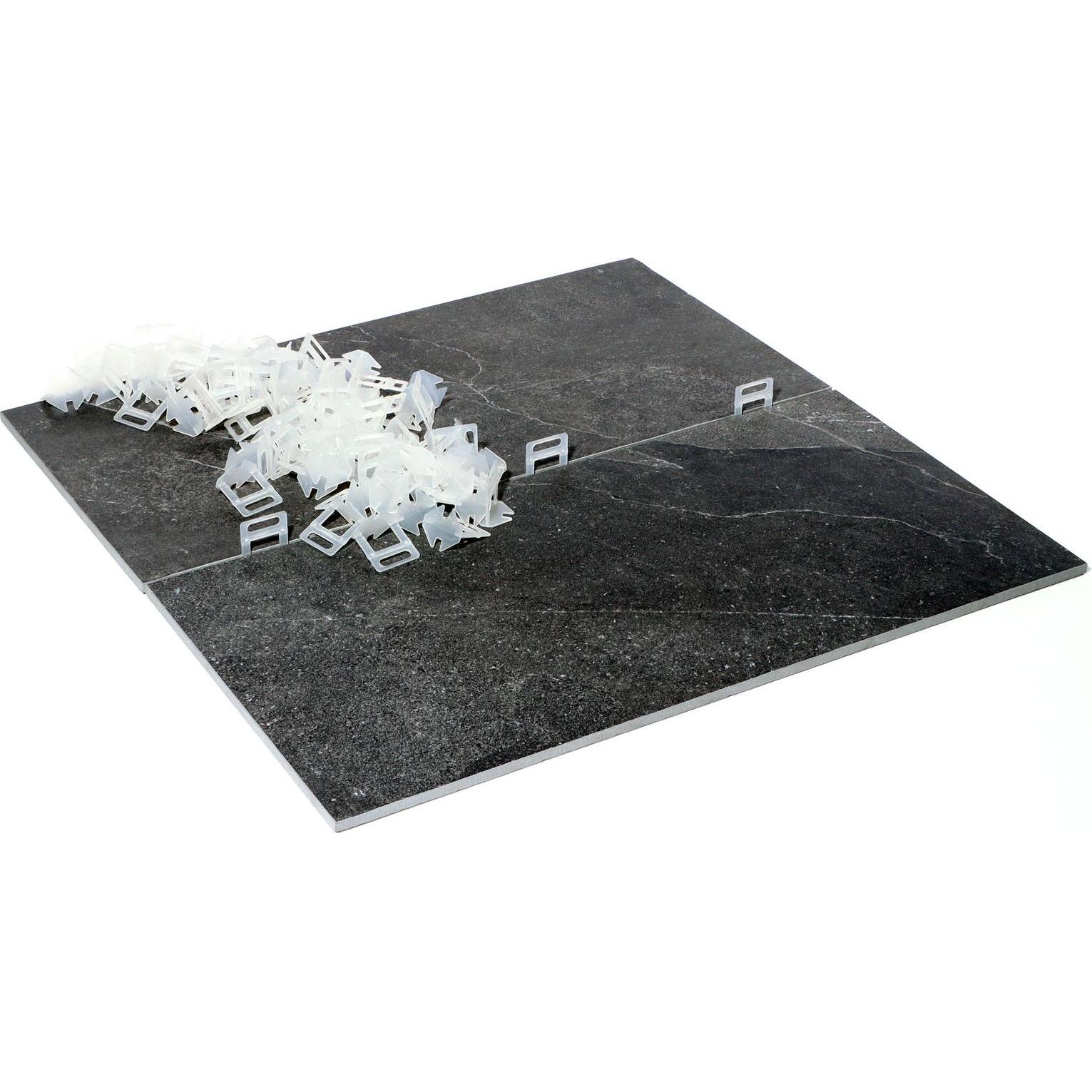 XPOtool, Zubehör Verlegematerial, Fliesen Nivelliersystem Set 100 Laschen 1,5mm Nivellierzange Boden Wand