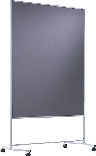 Produktbild eurokraft basic Moderationswand, mobil, Textilbezug, BxH 1200x1500 mm, grau (120 x 150 cm)