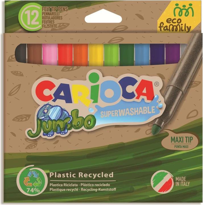 Image du produit Carioca Feutre de coloriage Eco E-12 Maxi 12 pièces, Multicolore (12 x)