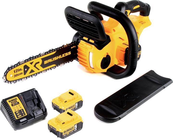 Produktbild DeWalt DCM 565 P2 Akku Kettensäge 18V + 2x Akku 5,0 Ah + Ladegerät (Akku Kettensäge)