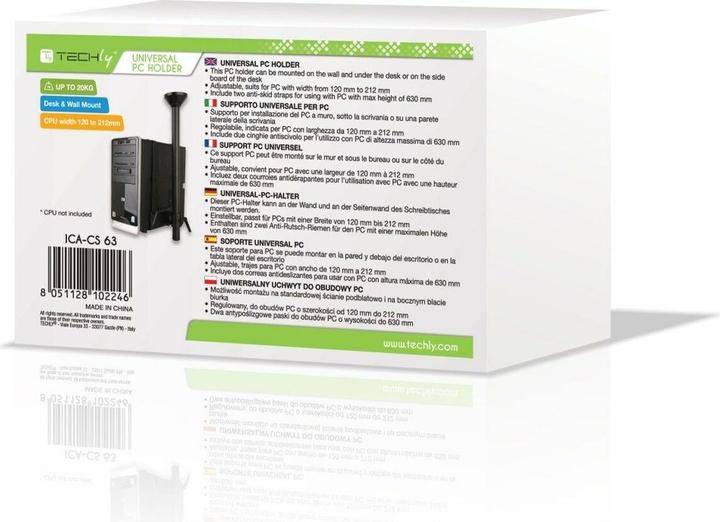 Image du produit Techly ICA-CS 63 Support pour PC Support pour unité centrale monté sur table
