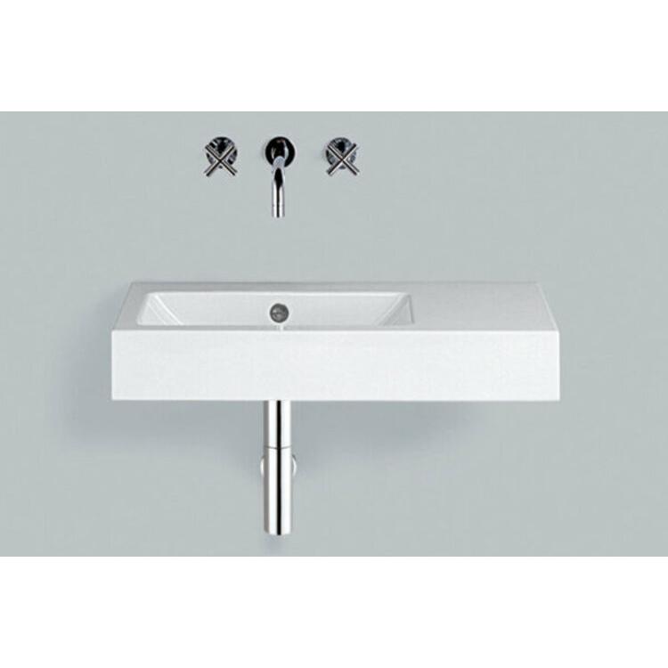 Thumbnail - Alape, Waschbecken, Waschtisch WT.PR800.L, rechteckig B: 800mm H: 143mm T: 405mm, 4205300000, weiss (405 mm, 800 mm)