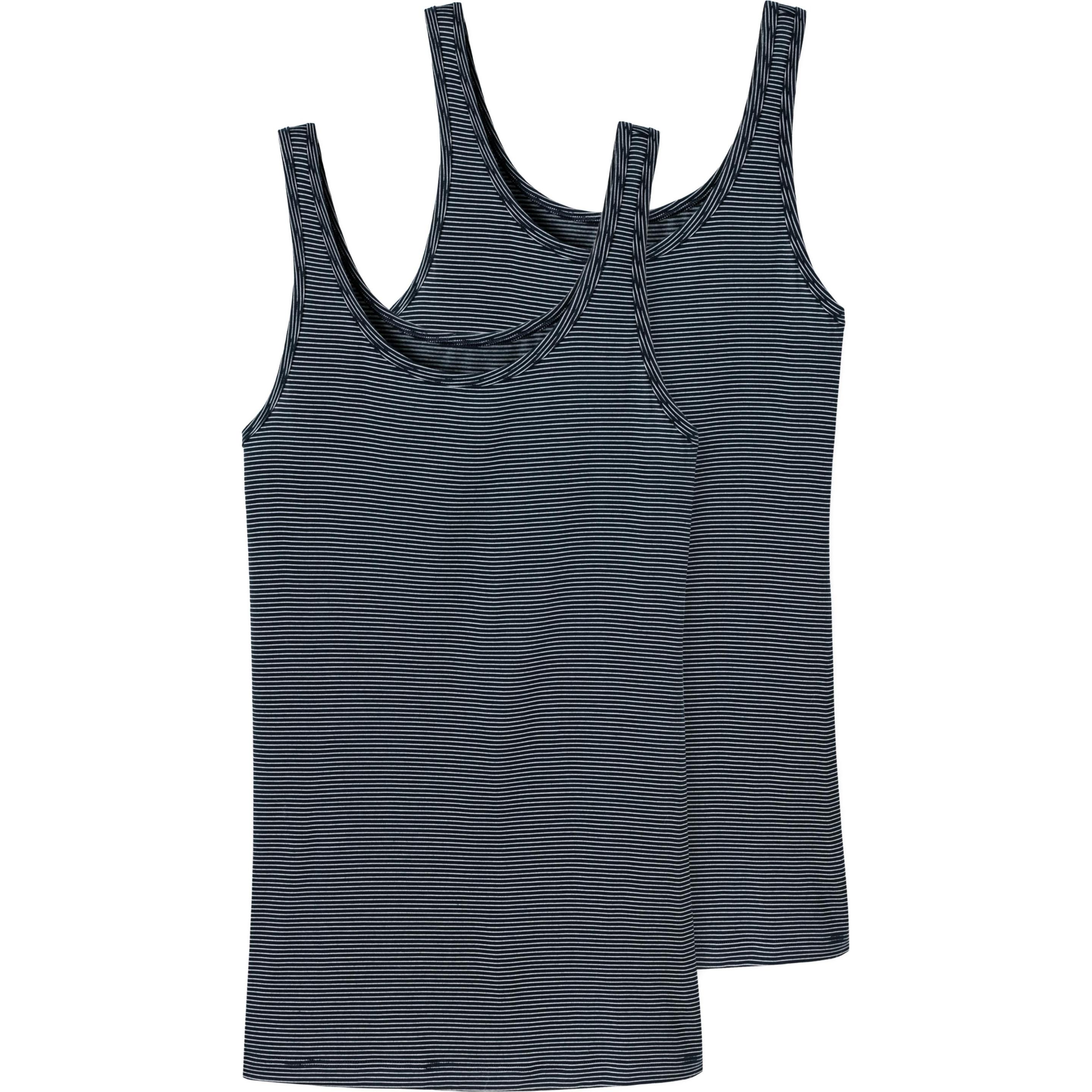 Schiesser, Damen, Shirt, Essential 2PACK Trägertop, Blau, (40)