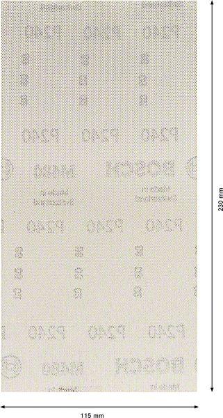 Produktbild Bosch Professional Zubehör EXPERT M480 Schleifnetz, 115 x 107 mm, G 240, 50 Stück (K240)
