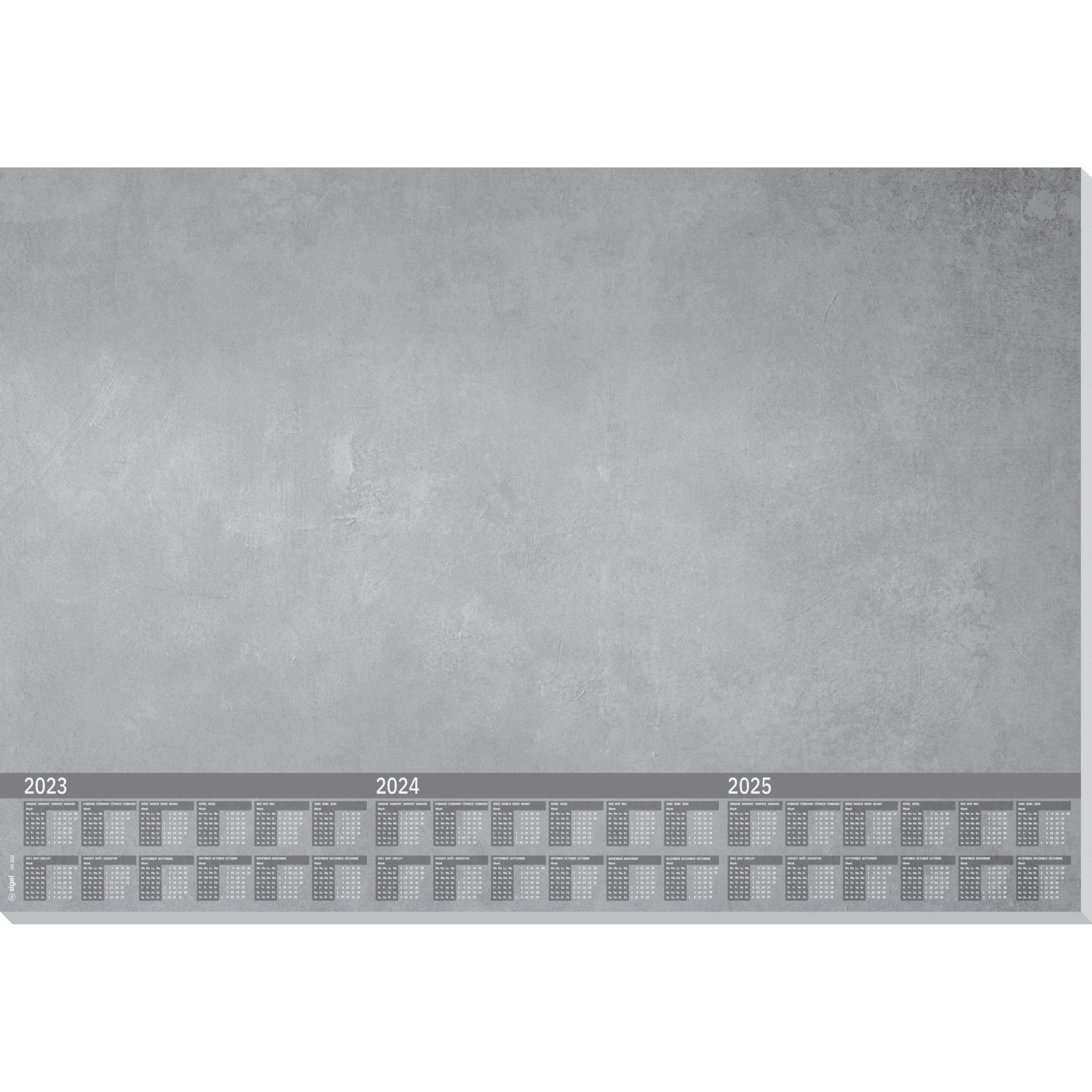 4x Sigel, Unterlage, Schreibtischunterlage Just Concrete grau 30 Blatt