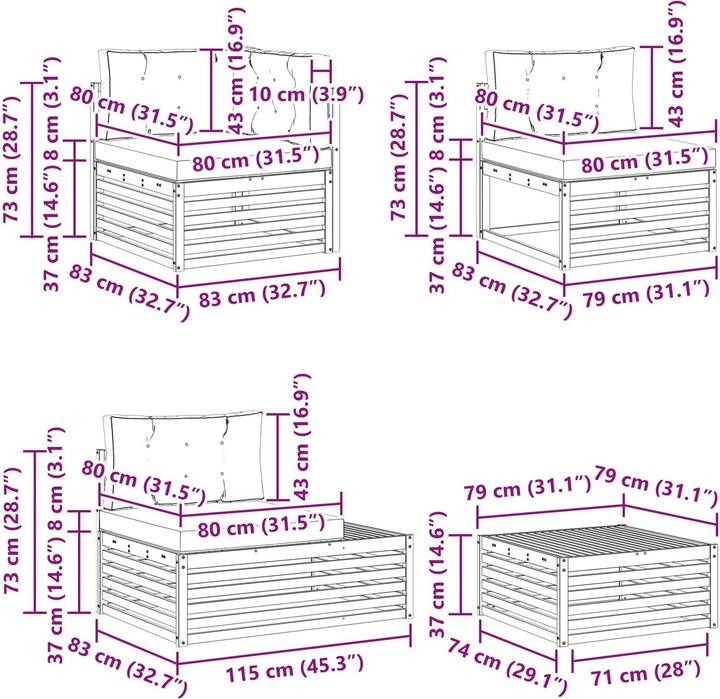Produktbild vidaXL Outdoor-Sofa