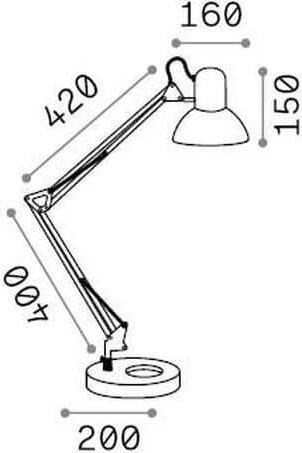 Immagine prodotto Ideal lux WALLY Lampada da tavolo E27 ⌀160mm Bianco 193991 (E27)