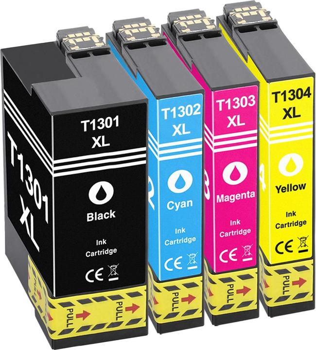 Immagine prodotto Plutoos Cartuccia Epson T1301 T1302 T1303 T1304 compatibile, set da 4 colori