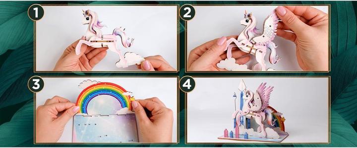 Actual product image Escape Welt Unicorn - 3D wooden model (33 pieces)