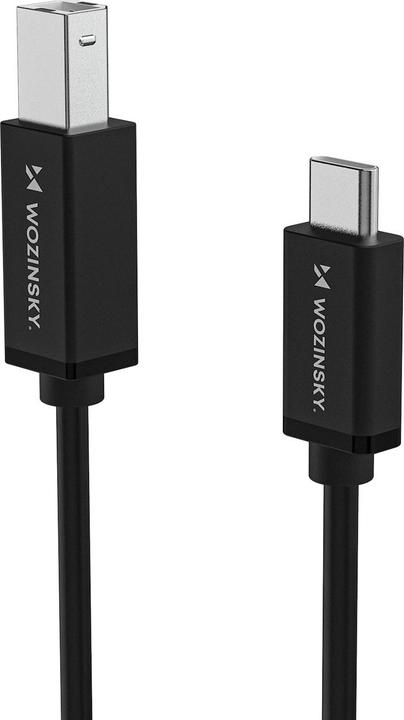 Actual product image Wozinsky WKDDY2S USB-B - USB-C Kabel 2m - Schwarz (2 m, USB 2.0)