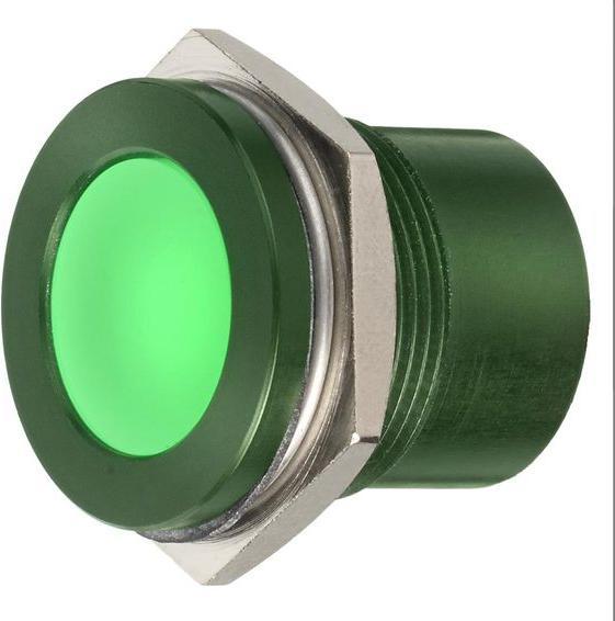 Produktbild RS PRO 22mm flush anodised LED, green 28Vac/dc