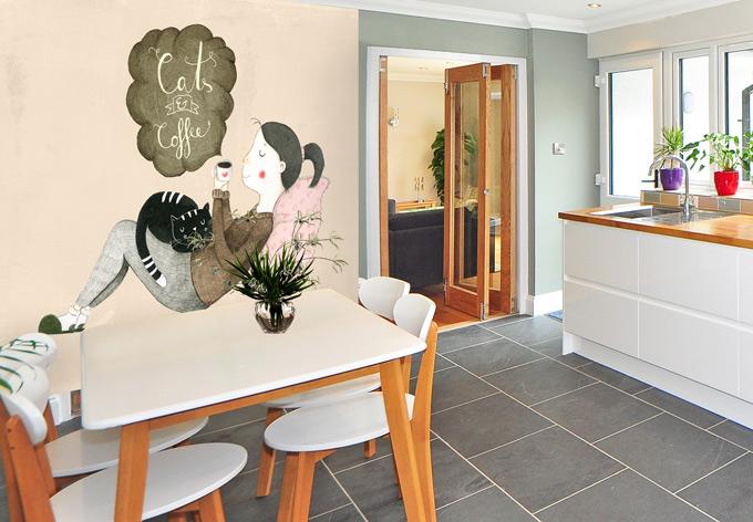 Immagine prodotto Trenddeko Loske - Gatti & Caffè (336 x 260 cm)