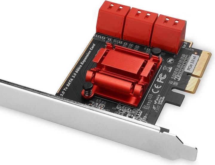 Actual product image Axagon PCES-SA6 interface cards/adapter Internal SATA