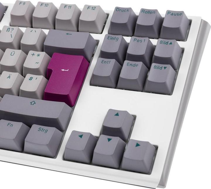 Actual product image Ducky One 3 Mist Grey TKL Gaming Keyboard, RGB LED - MX-Red (DE, Cable)