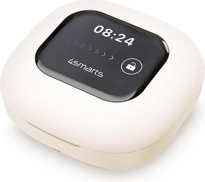 Productafbeelding 4smarts Open-Ear Bluetooth Kopfhörer SkyBuds AI Screen, Beige (4 h, Draadloze)