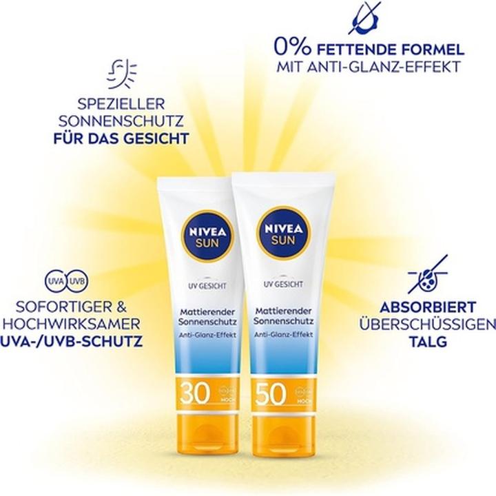 Actual product image NIVEA Sun, sunscreen for face, SPF 30, 50 ml (Sun cream face, SPF 30, 50 ml)