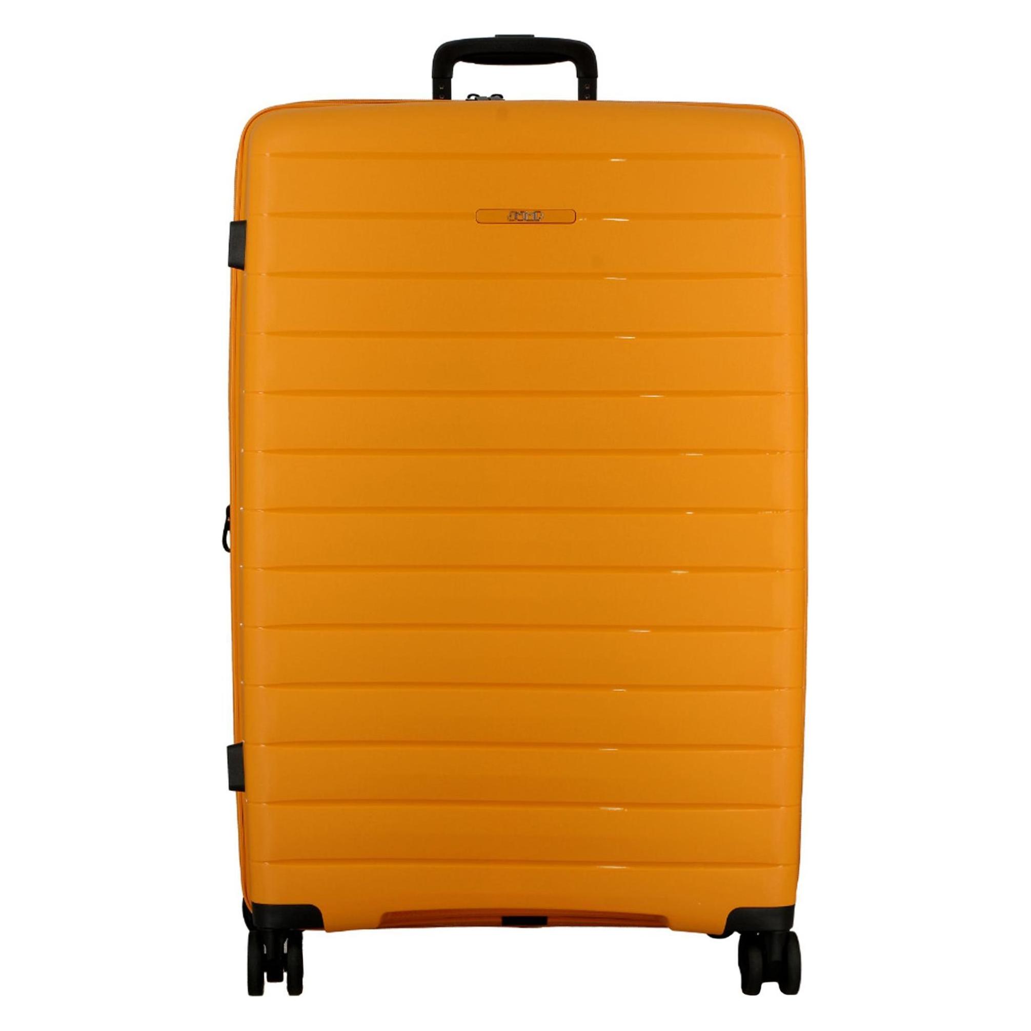 Jump, Koffer, Striper 4 Rollen Trolley 77 Cm Mit Dehnfalte, Gelb, (100 l)