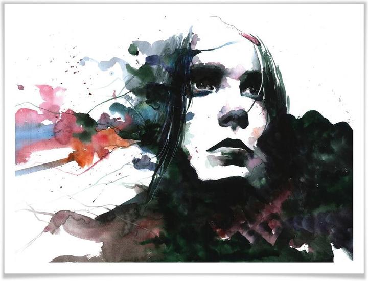 Actual product image Trenddeko Watercolour Face 01 (80 x 60 cm)