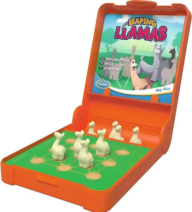 Produktbild Ravensburger ThinkFun 76545 - Flip N' Play Leaping Llamas - das Logikspiel, für Kinder und Erwachsene ab 8 (Deutsch, Französisch, Italienisch, 1 Spieler)