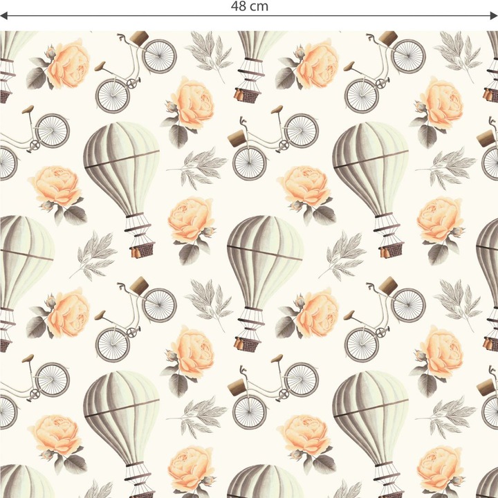 Image du produit Trenddeko Ballon à air chaud vintage - blanc (1008 x 48 cm)