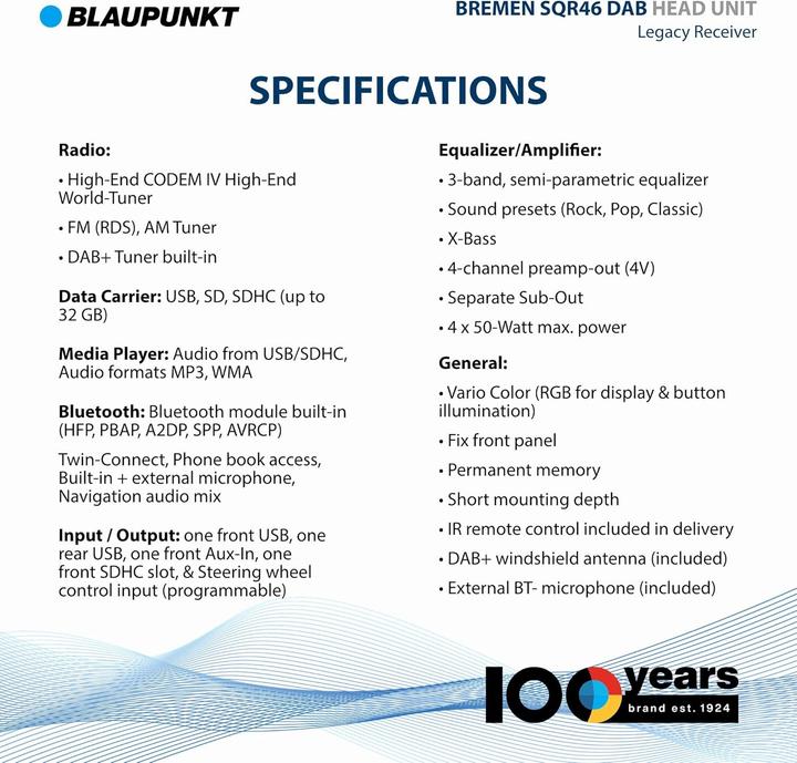 Actual product image Blaupunkt Bremen SQR 46 DAB