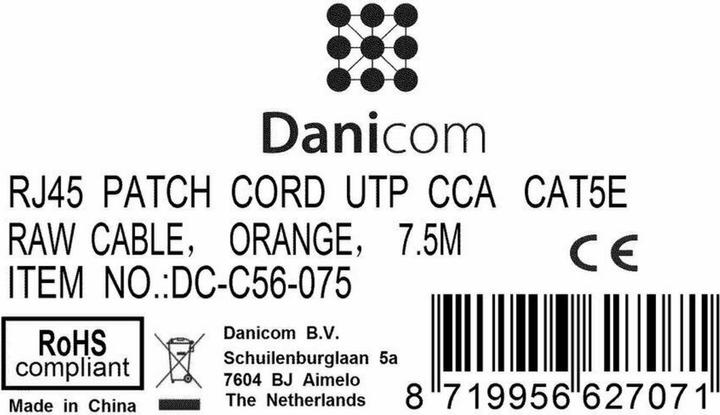 Produktbild Dsit CAT 5e Netzwerkkabel U/UTP (U/UTP, CAT5e, 7.50 m)