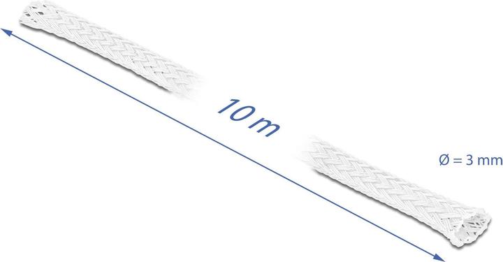 Produktbild Delock Kabelschlauch dehnbar, 10m x 3mm, weiss (Kabelschlauch, 1000 cm)