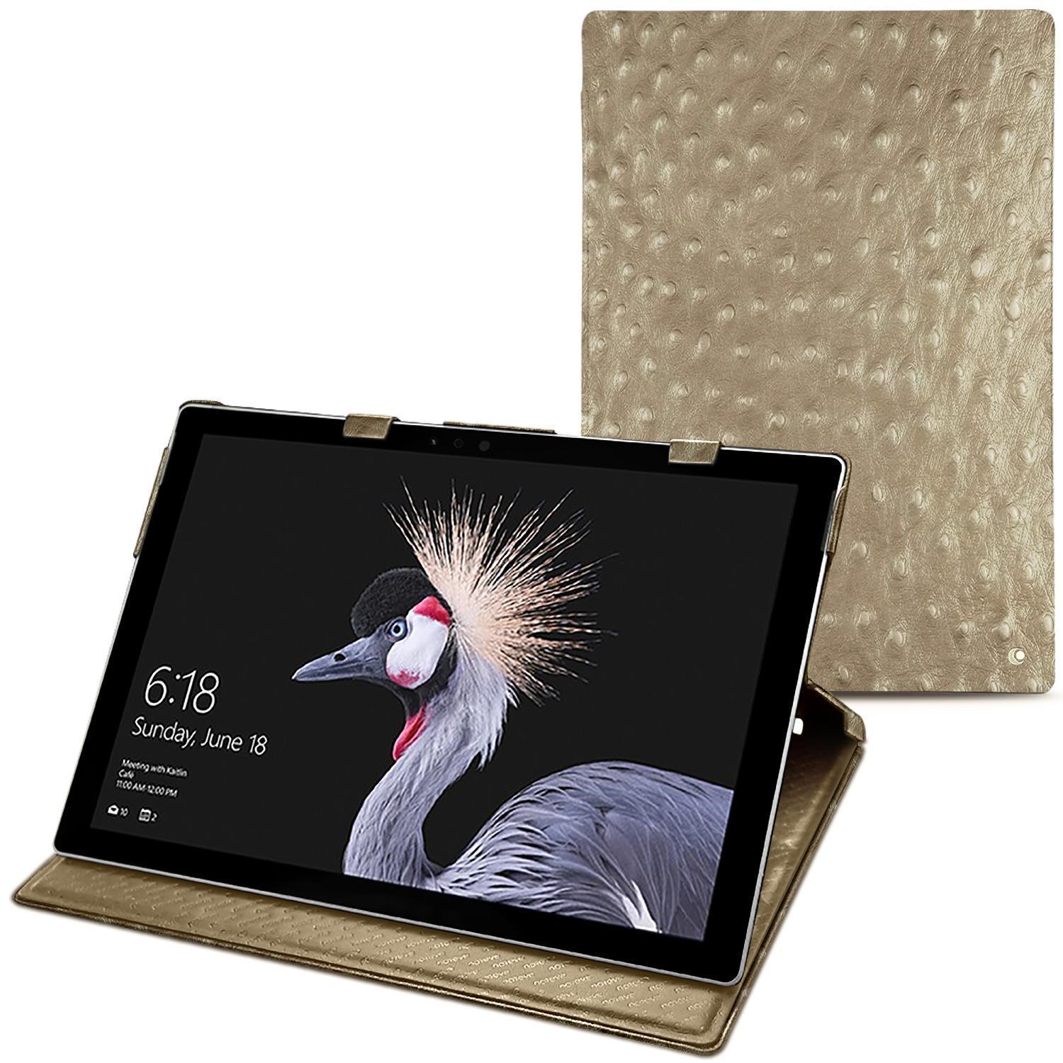 Noreve Lederschutzhülle vertikal (Surface Pro (2017)), Tablet Hülle, Beige