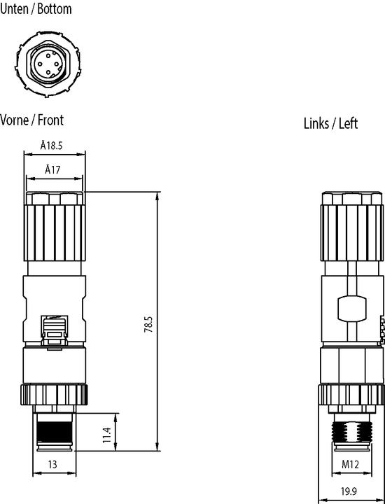 Produktbild Siemens SIMATIC NET M12 Stecker