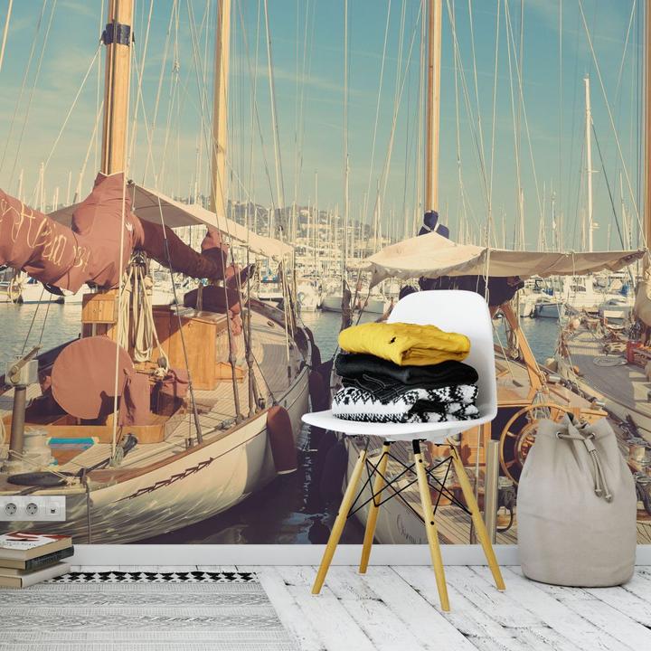 Actual product image Trenddeko Sailing ships in port (192 x 260 cm)