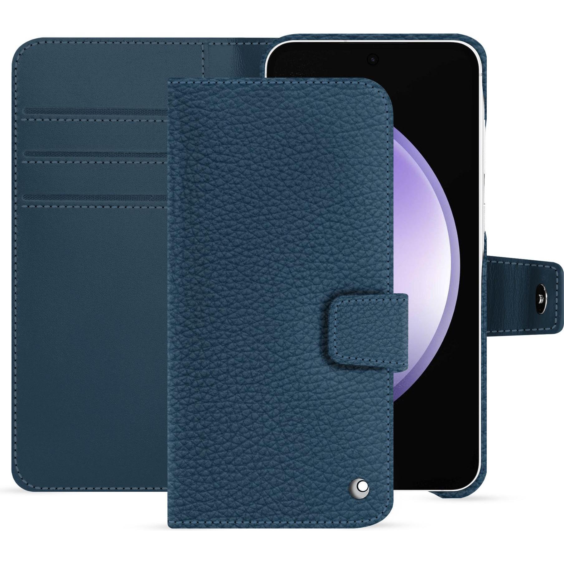 Noreve Lederschutzhülle Samsung Galaxy S23 FE (Samsung Galaxy S23 FE), Smartphone Hülle, Blau