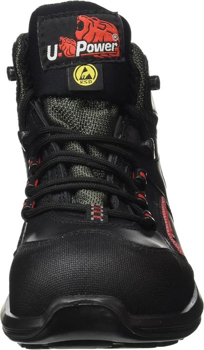 Actual product image U-Power Safety boot Teak size 39 black/red S3 SRC ESD EN ISO 20345 smooth leather (S3, 39)