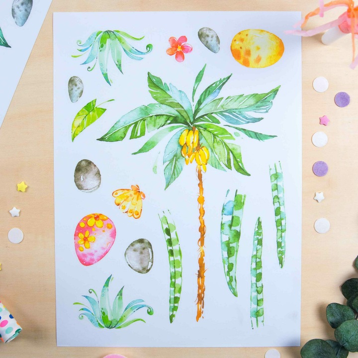 Image du produit Papierdrachen Autocollants muraux - Dinosaures - Set 5 (22 x 30 cm)